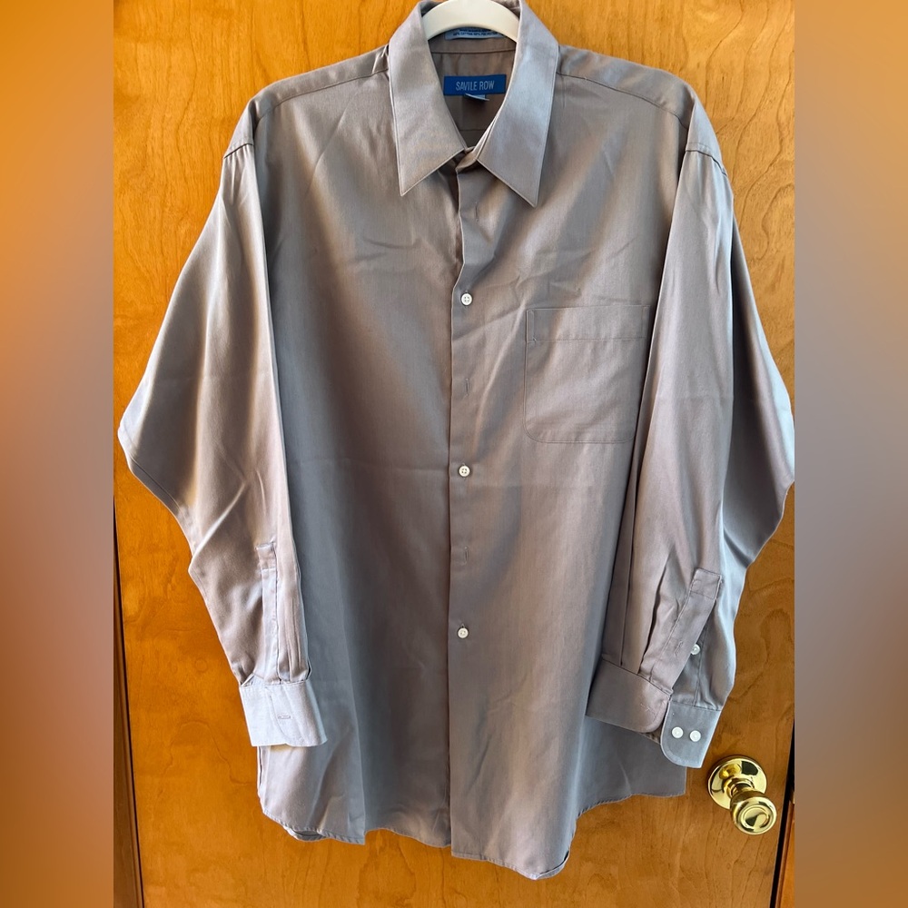 Solid grey button down shirt for men